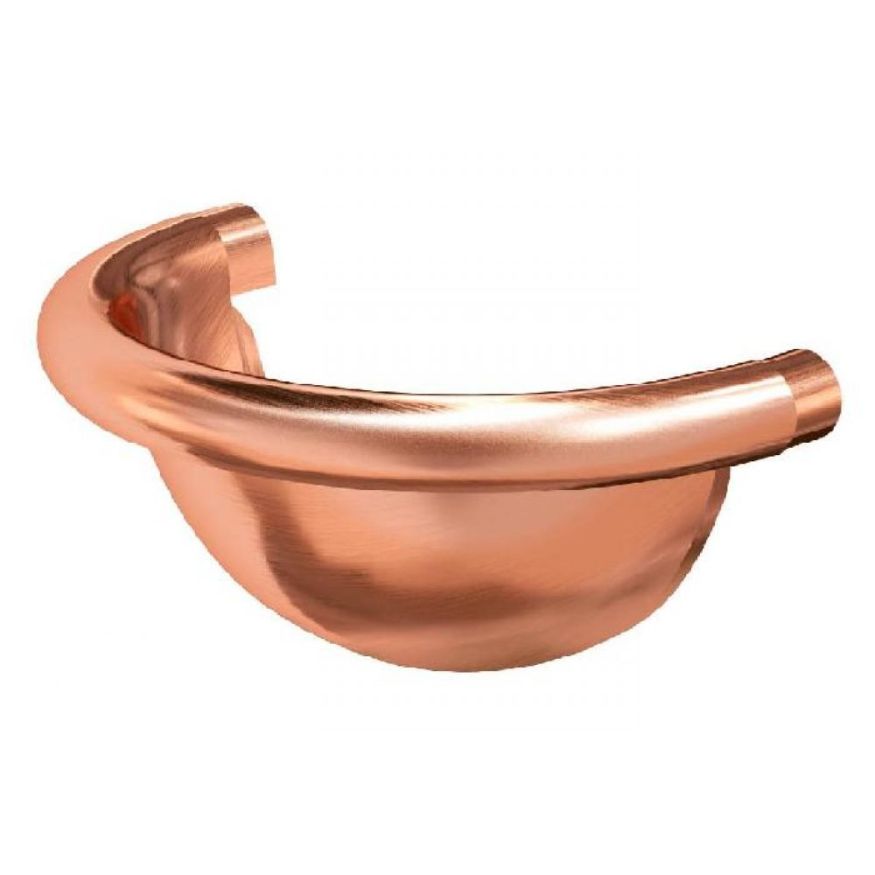 Полукруглая заглушка желоба Aquasystem из меди 125/90 купить в Ростове-на-Дону