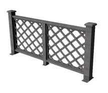 Декоративное ограждение из ДПК GRINDERDECO Ламбет цвет серый базальт