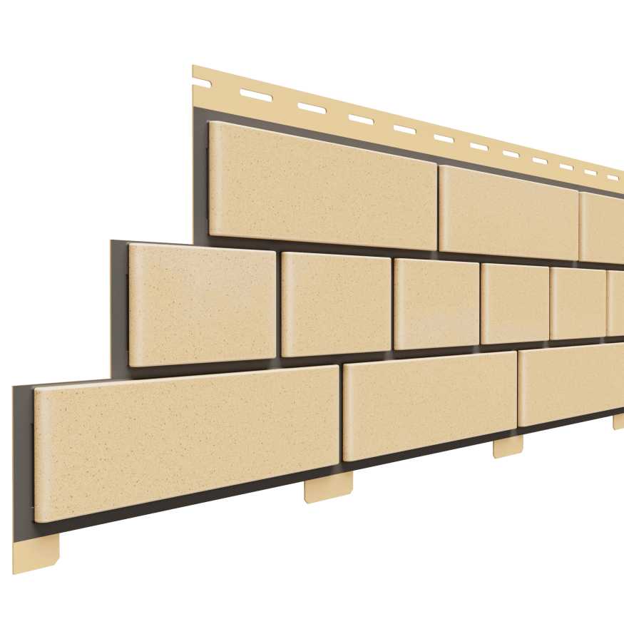 Фасадная панель Доломит, Прокрашенный кирпич, Светло-желтый оттенок. купить в Ростове-на-Дону