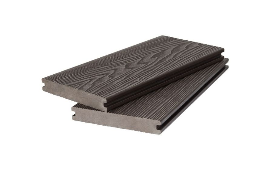 Двухсторонняя полнотелая террасная доска с 3D фактурой дерева POLIVAN GROUP SINGARAJA темно-коричневая. купить в Ростове-на-Дону
