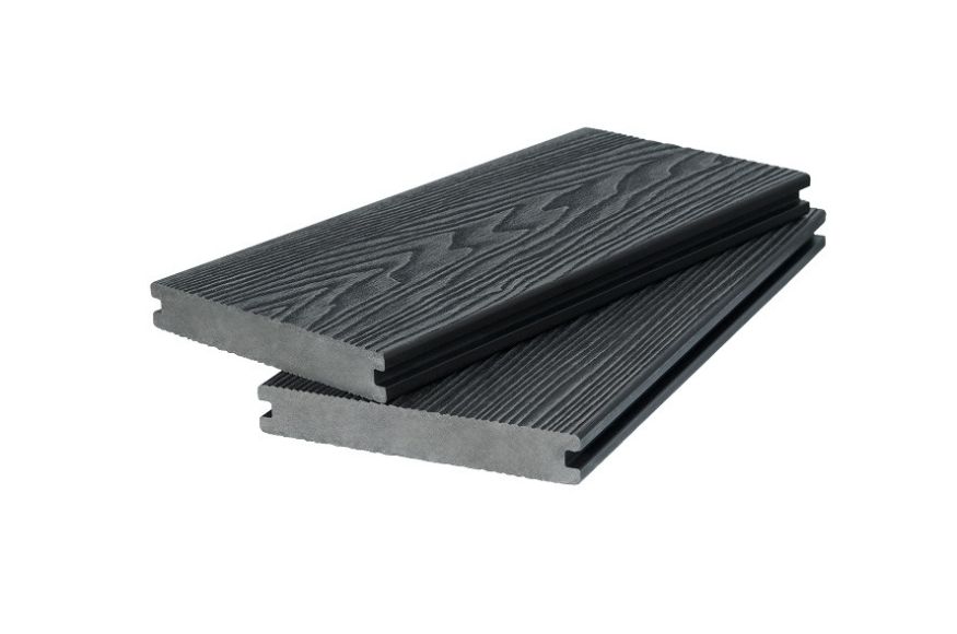 Доска террасная двухсторонняя с 3D фактурой дерева POLIVAN GROUP SINGARAJA черного цвета. купить в Ростове-на-Дону