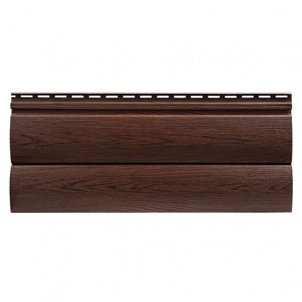 Виниловый сайдинг Tecos Lux Двойной оцилиндрованный брус, Итальянский орех купить в Ростове-на-Дону