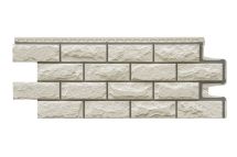 Фасадные панели Grand Line, Колотый камень Design, Молочный (шов RAL 7006)