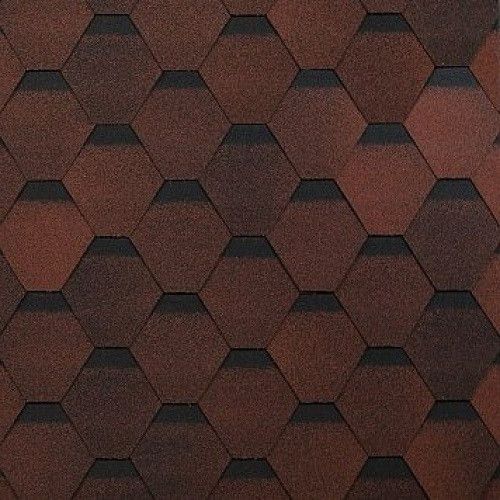 Гибкая черепица Shinglas, Оптима, Красный цвет купить в Ростове-на-Дону