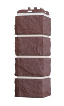 Угол наружный Grand Line, Колотый Камень Design Plus, Каштан (белый шов)