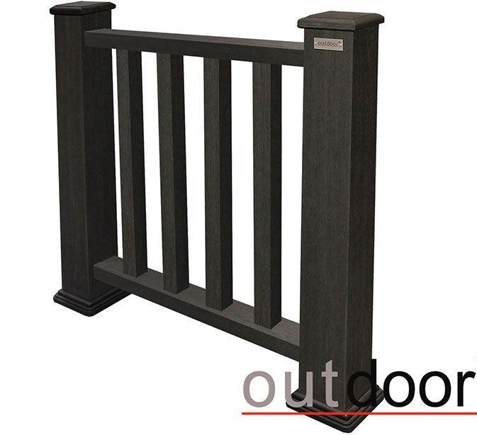 Ограждение из ДПК Outdoor Classic 3D STORM черного цвета купить в Ростове-на-Дону