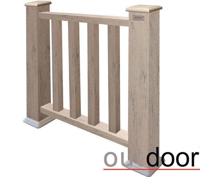 Ограждение из ДПК Outdoor Классик 3D STORM в сером миксе купить в Ростове-на-Дону