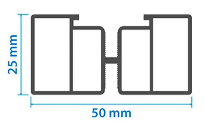 Алюминиевая несущая лага KRONEX 50x25x3000 мм купить в Ростове-на-Дону