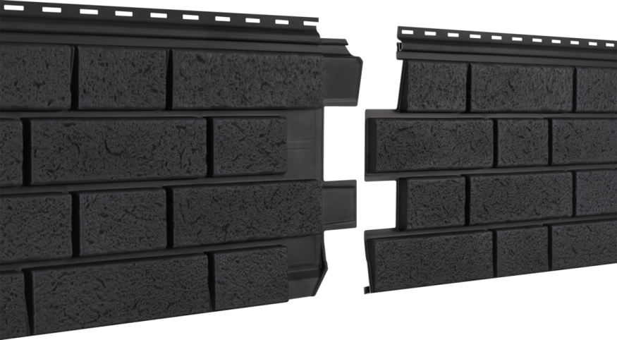 Фасадная панель Ю-пласт Стоун Хаус S-Lock Клинкер Нордик, Графитовый купить в Ростове-на-Дону