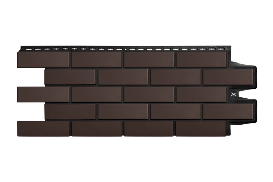 Фасадные панели Grand Line, Клинкерный кирпич Design, Шоколадный, шов RAL 9005  купить в Ростове-на-Дону