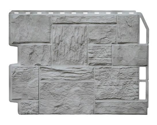 Фасадная панель Фасайдинг Дачный Туф 3D Светло-серый цвет купить в Ростове-на-Дону