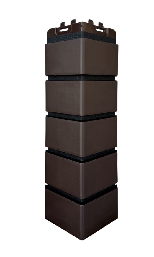 Угол наружный Grand Line, Клинкерный кирпич Design, Шоколадный, шов RAL 9005  купить в Ростове-на-Дону