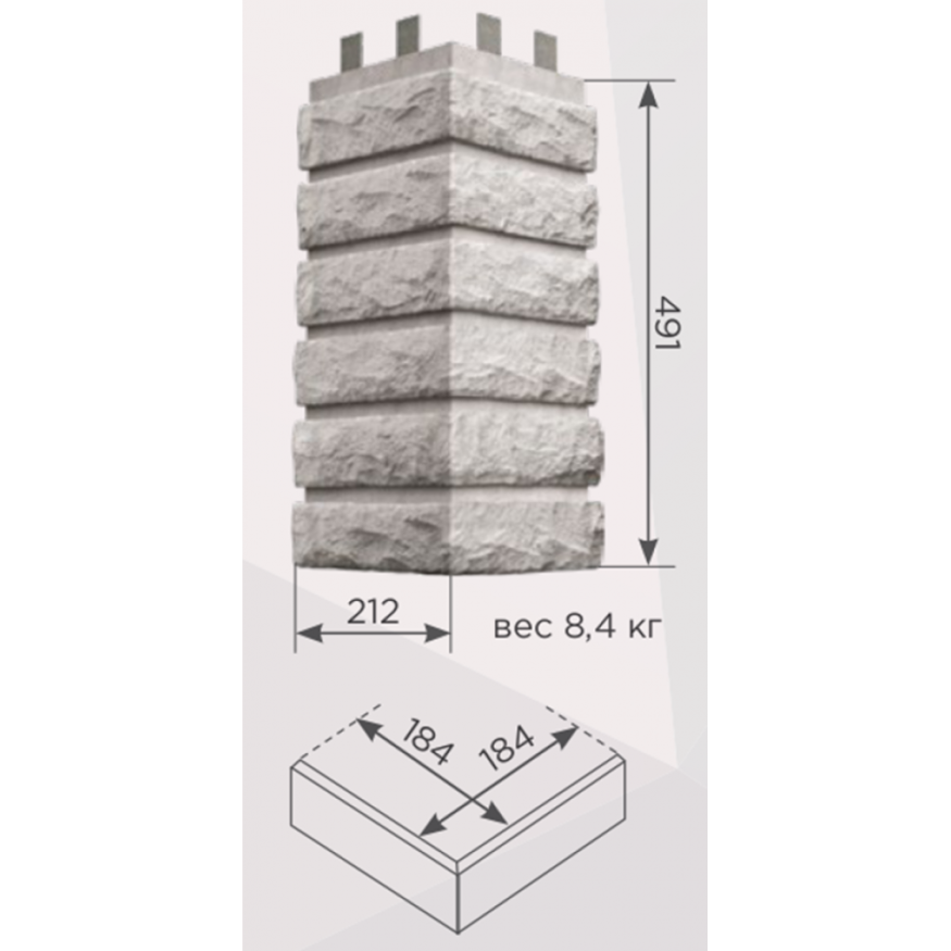 Угол накладной КАНЬОН Сколотый Кирпич купить в Ростове-на-Дону