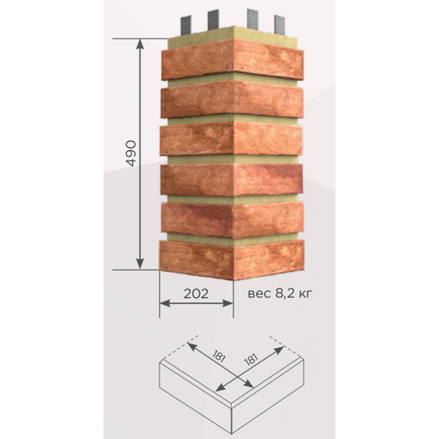 Угол накладной КАНЬОН Мюнхенский Кирпич купить в Ростове-на-Дону