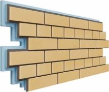 Фасадная термопанель Доломит Кирпич 40 мм, Желтый