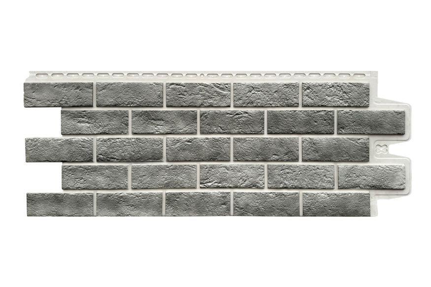 Фасадная панель Grand Line, Состаренный кирпич Design Plus, Гранит (Белый шов) купить в Ростове-на-Дону