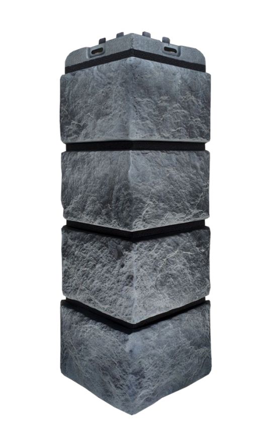 Угол наружный Grand Line, Колотый Камень Design Plus, Антрацит (черный шов) купить в Ростове-на-Дону