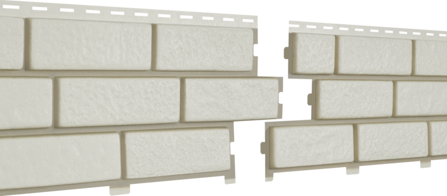 Фасадные панели Ю-Пласт, Стоун Хаус Кирпич, Белый с декорированным швом купить в Ростове-на-Дону