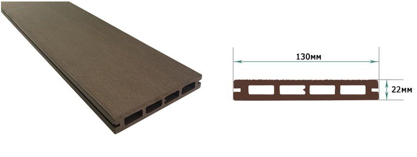 Террасная доска из ДПК Terrapol Смарт Пустотелая с пазом купить в Ростове-на-Дону