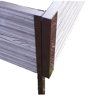 Металлический угловой элемент для ДПК грядок, 300мм, коричневый. купить в Ростове-на-Дону