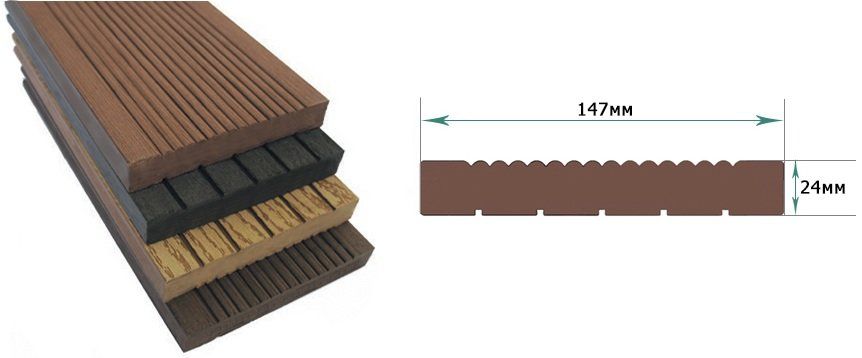 Террасная доска из ДПК Terrapol Классик Полнотелая без фрезеровки. купить в Ростове-на-Дону