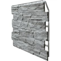 Фасадная панель Fineber, Скол 3D, Светло-серый цвет