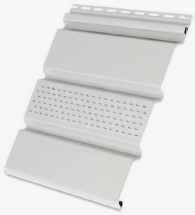 Софит белого цвета с центральными отверстиями.