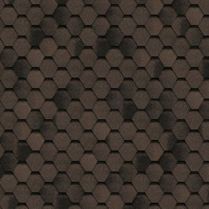 Гибкая черепица Shinglas, Финляндия, Соната, Коричневый цвет. купить в Ростове-на-Дону